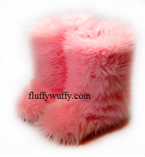 hot pink fur boots