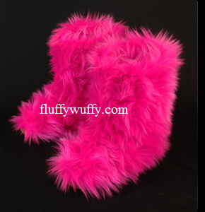 furry pink boots