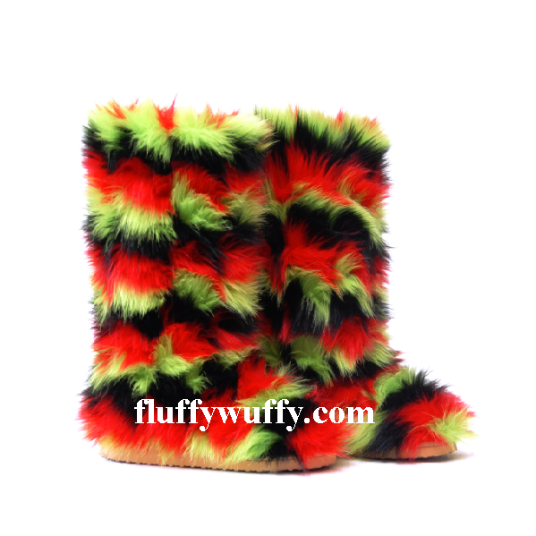 Jamaican Me Fluffy Fluffy Wuffy boots - Fluffy Wuffy American Brand
